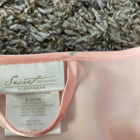 2PC Lingerie Set Large Pink Satin Silky Robe Slip Nightie Nightgown Peignoir - Picture 11 of 16